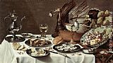 Pieter Claesz Famous Paintings - Still Life with Turkey Pie